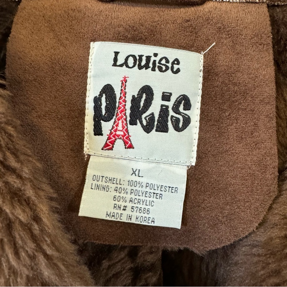 Vintage Y2K Faux Shearling Coat Penny Lane Chocolate Brown Jacket Womens XL - Picture 4 of 10